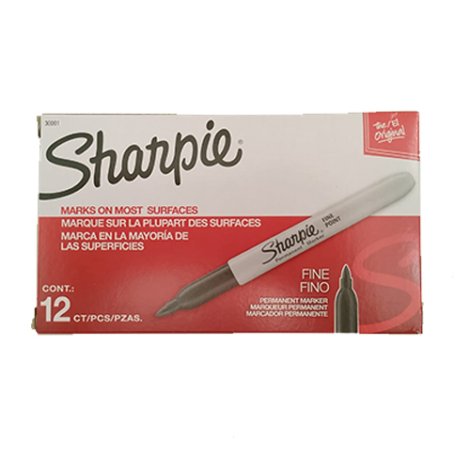 MARCADOR SHARPIE ORIGINAL PUNTA FINA CAJA X 12UND